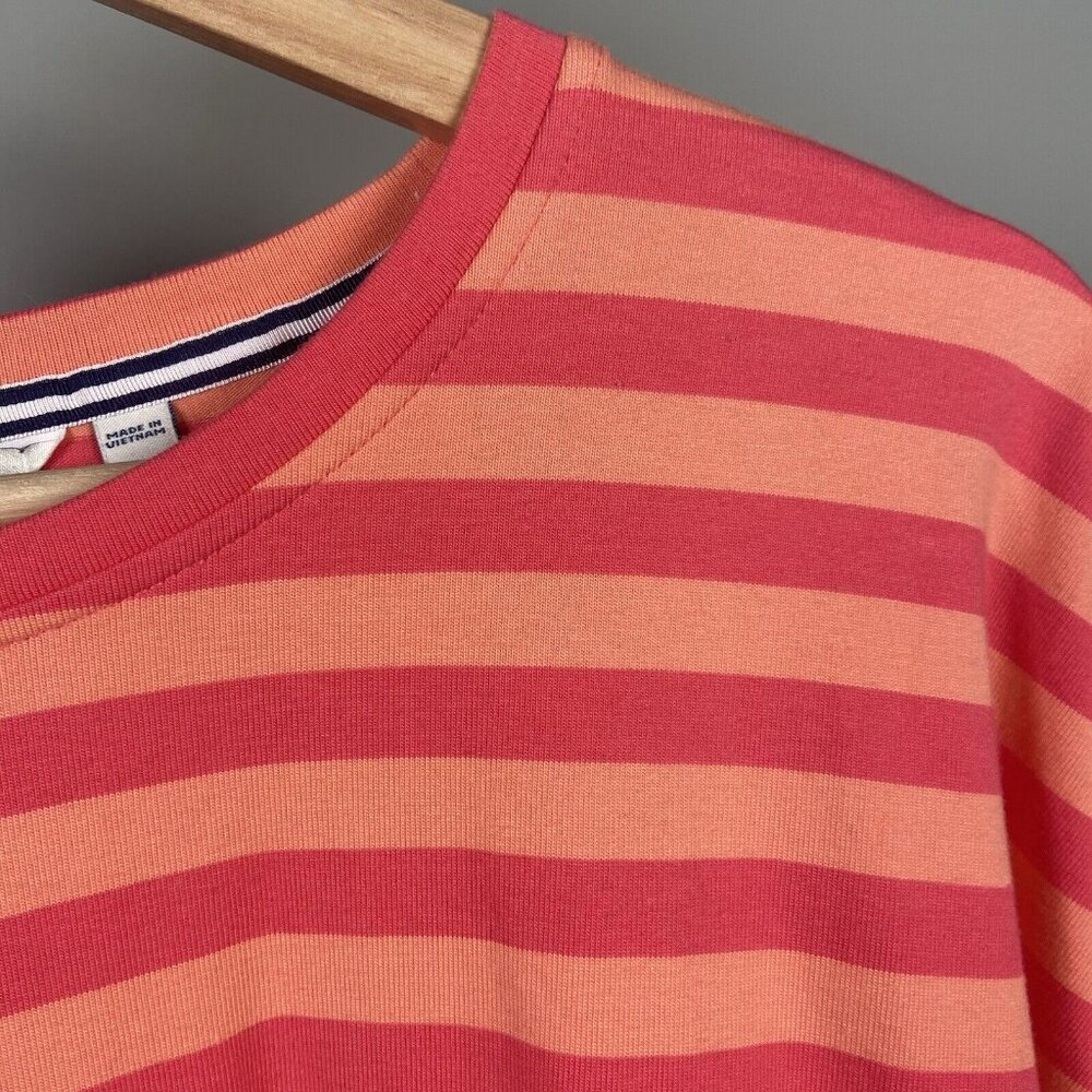 Vineyard Vines 3/4 Sleeve Shirt Pink Orange Stripes Resortwear Women’s M Preppy - Picture 5 of 10